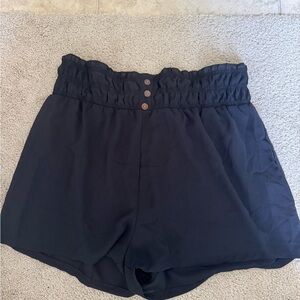 Women's Black High-Waisted Shorts